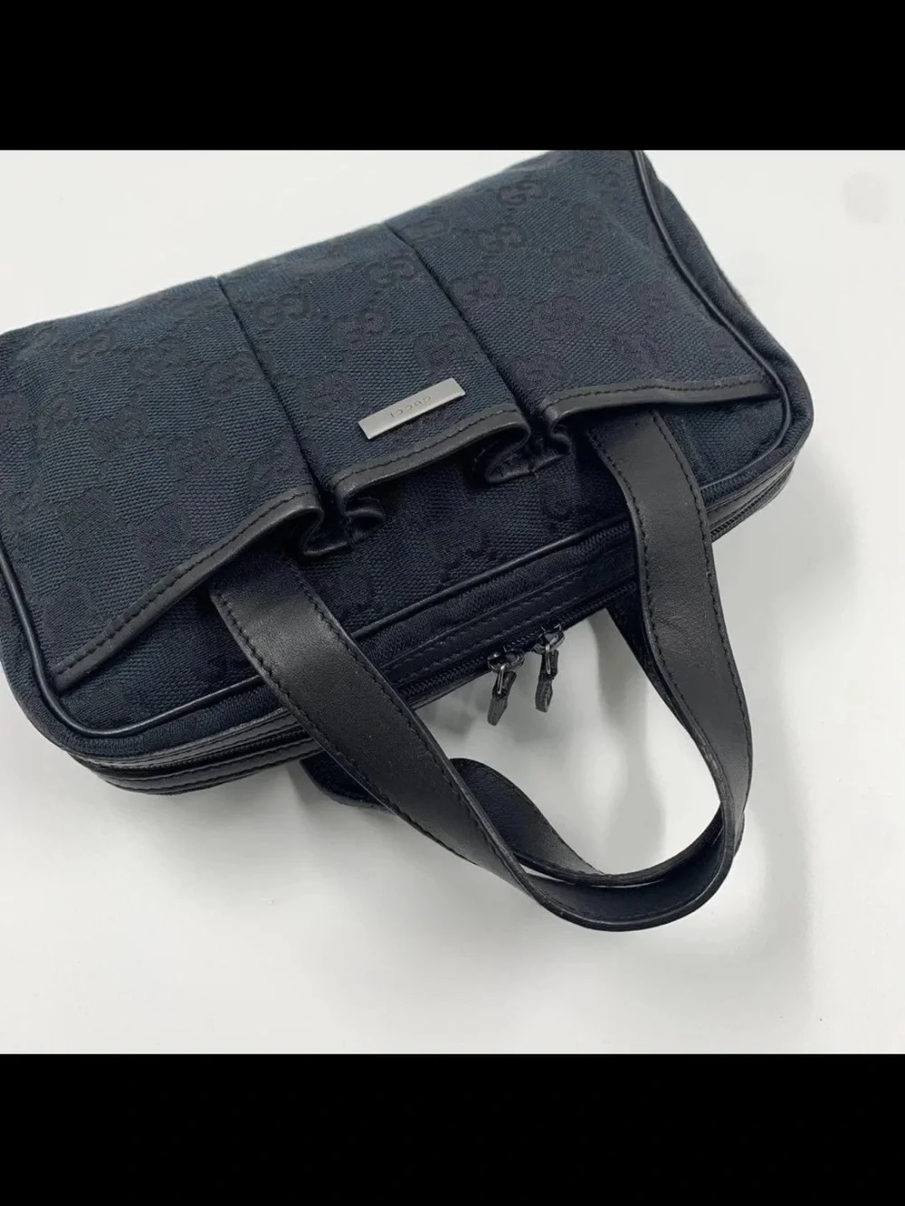 Gucci Black GG Monogram Canvas Top-Handle Briefcase
